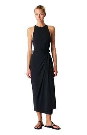 Another Tomorrow Sarong Tie Dress in Black at Nordstrom, Size X-Small It