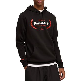 Puma Formula 1 Essential Logo Graphic Hoodie in Puma Black at Nordstrom, Size Medium