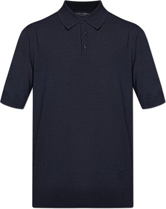 Dolce & Gabbana Wollen polo - Heren - Polos - Blauw - S - Wol - Tops