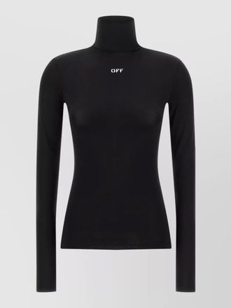Off-white stamp logo sweater turtleneck long sleeves