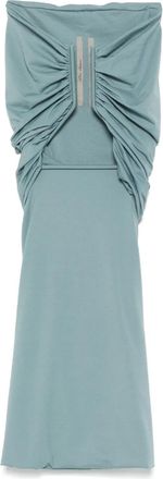 Rick Owens Abito corto in jersey con scollo scultoreo - Blu