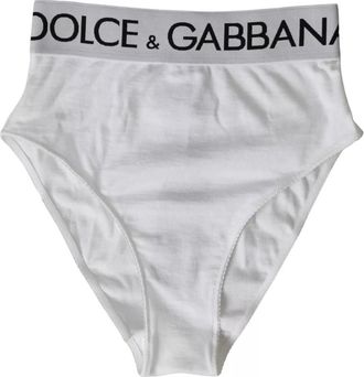 Dolce & Gabbana Hoogfljuitbroekjes met logo band van katoenmix