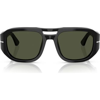 Persol 56mm Pilot Sunglasses in Black/Green at Nordstrom