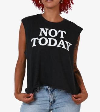 Girl Dangerous Not Today Muscle Tee In Black