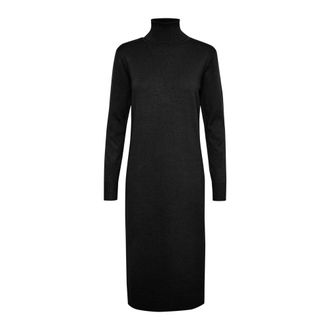 Saint Tropez Zwarte Coltrui Lange Jurk - Dames - Kleedjes - Zwart - S - Kleedjes