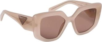 Prada Accessoires, Dames, Roze, ONE Size, Geometric Frames Zonnebril