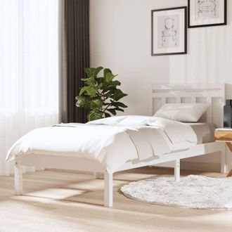 vidaXL 3100580 Bed Frame without Mattress White Solid Wood 100x200 cm (810008+814080) vidaXL