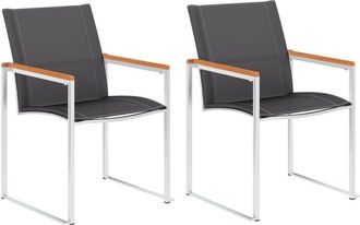 vidaXL Vidaxl - Sillas De Jard&iacute;n 2 Unidades Textilene Y Acero Inoxidable Gris