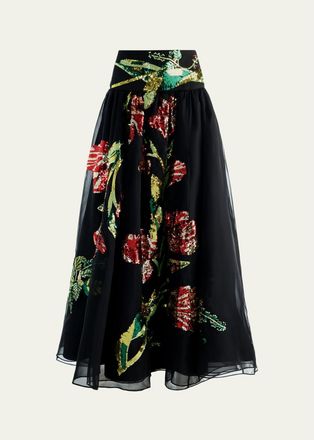 Alice & Olivia Oriana Embellished Maxi Skirt