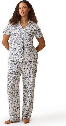 Kindred Bravely Cotton Blend Pajama Set in Navy Toile at Nordstrom, Size X-Large