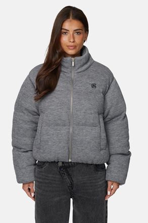 Good For Nothing Womens Grey Knitted Padded Jacket - Size X-Small