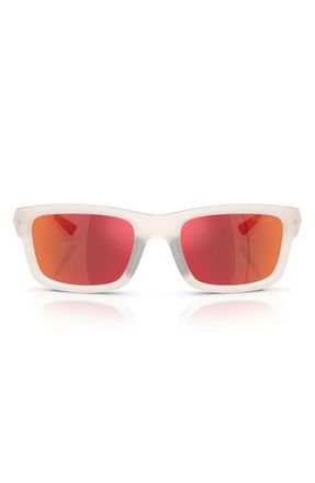 Prada 54mm Mirrored Irregular Sunglasses in Crystal /Brown Orange at Nordstrom
