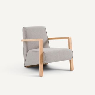 AM.PM Fauteuil met 42% wollen stof en eiken Sanami poten