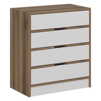 Dmora Cajonera Lallio, 4 Cajones, Apertura Deslizante, Cierre Deslizante, 70x40x80h Cm Blanco