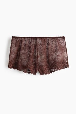 H&M Spitzenslip Shortie - Brown