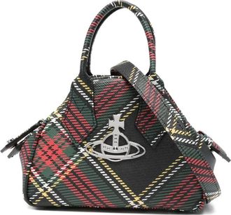 Vivienne Westwood Borsa a tracolla Yasmin mini tartan - Verde