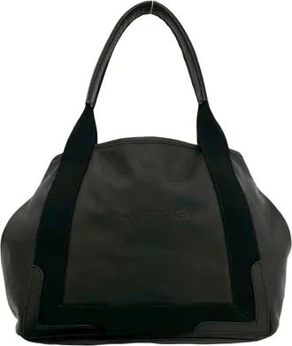 Balenciaga Black Leather Handbag Tote Bag (Pre-Owned)