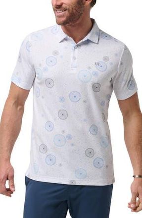 Travis Mathew Caught Inside Medallion Print Polo in White at Nordstrom Rack, Size Xx-Large