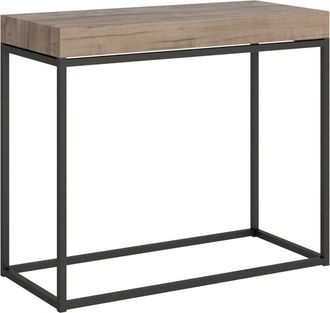 Itamoby Consola extensible 90x40/196 cm efecto madera roble natural y hierro
