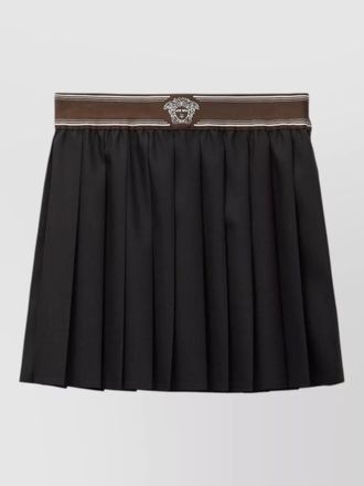 Versace high waist pleated wool skirt design