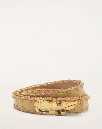 Farm Rio Womens Double Sided Belt In Yellow