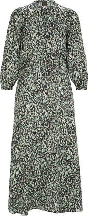 HUGO BOSS Womens C Dozia Crew Neck Midi Wrap Dress in Open Misc - Multicolour - Size 4 UK