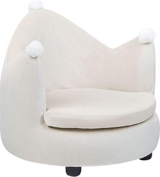 Beliani Kids Armchair Crown VEGA Velvet Light Beige