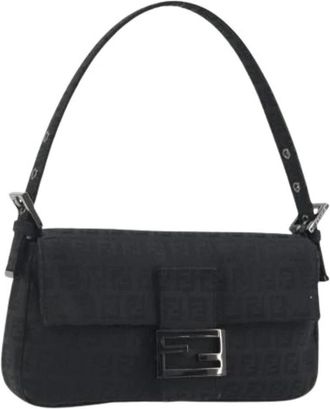 Fendi Pre-owned Zucchino Canvas Shoulder Bag - Dames - Vintage Schoudertas - Zwart - ONE Size - Vintage