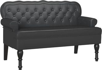 vidaXL Bench Black 119.5 x 64.5 x 75 cm Faux Leather vidaXL