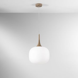 Luce-Ambiente-Design L&aacute;mpara Colgante Moderna Con Luz De Vidrio Opalino Blanco Jaipur