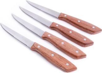 Gibson Home Seward 4 Piece Stainless Steel Steak Knife Cutlery Set with Wood Handles at Nordstrom