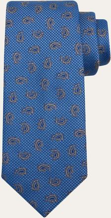 Brioni Mens Silk Paisley Jacquard Tie