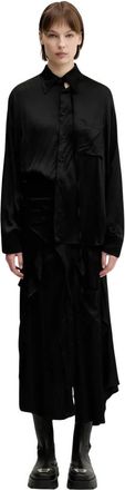 Ottolinger Deconstructed Satin Cut-Out - Dames - Shirt Kleedjes - Zwart - S - Satijn - Kleedjes