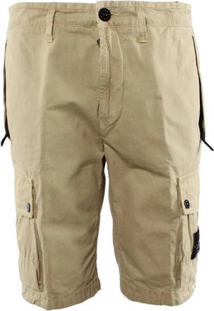Stone Island Cotton Bermuda Shorts SL Model - Heren - Korte Broeken - Beige - W29 - Katoen - Korte Broeken