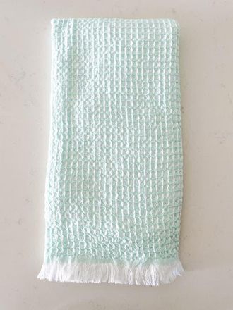 Anaya with Love 2 Tone Turkish Cotton Waffle Bath Towel in Bright Aqua at Nordstrom