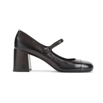 Miu Miu Schoenen, Dames, Bruin, 37 1/2 EU, Leer, D&eacute;collet&eacute;