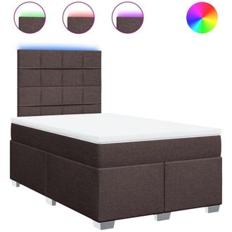 vidaXL Vidaxl - Cama Box Spring Con Colch&oacute;n Tela Marr&oacute;n Oscuro 120x200 Cm