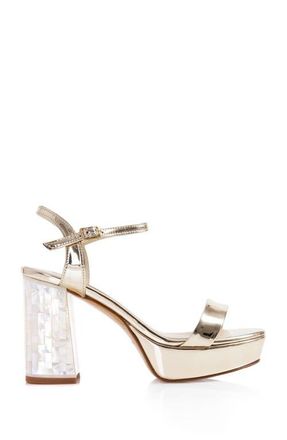 Freya Rose Gigi Champagne Pearl Heel Sandal at Nordstrom, Size 38