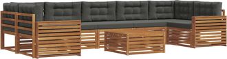 vidaXL Conjunto De Sof&aacute;s De Exterior 8 Uds. Natural Y Antracita Vidaxl