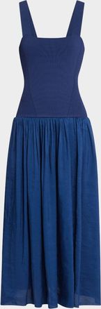 La Ligne Henriette Mixed-Media Tank Top Dress
