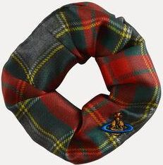 Vivienne Westwood Small Scrunchie Rtw Tartan Printed Scarlet-tartan Os-u Women