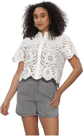 Object Object, Dames, Blouses & Shirts, Wit, Maat: XS