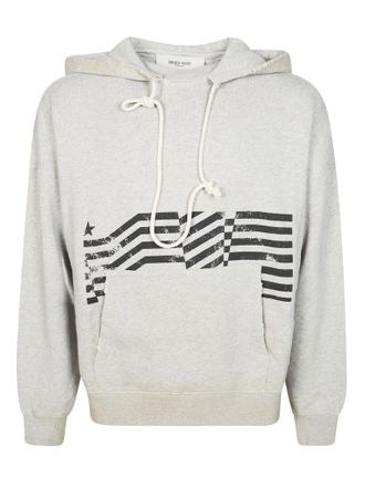 Golden Goose Light Grey Distressed Flag Hoodie