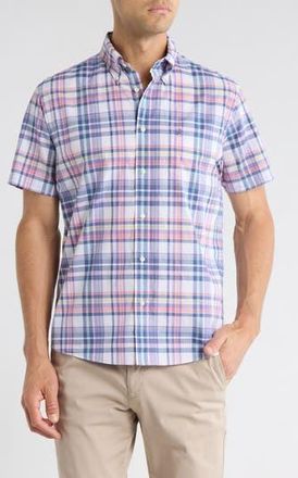 Brooks Brothers Sport Fit Plaid Short Sleeve Button-Down Shirt in Summerplaid at Nordstrom Rack, Size Xx-Large