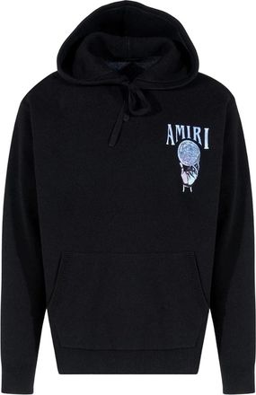 Amiri Mens Amiri Crystal Ball Black Cashmere Hoodie - Black/Black - Size: 38