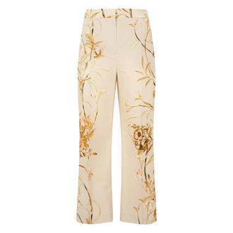Alberta Ferretti Straight leg Trousers - female - Alberta Ferretti - Wide Trousers - Beige - S - Trousers