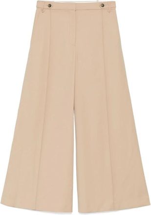 C & M Camilla and Marc Maris Pant - Dames - Wijde Broeken - Beige - 2XS - Leer - Broeken