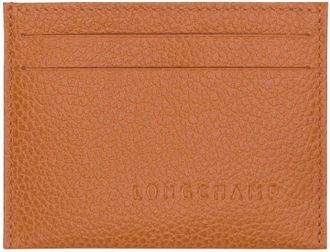 Longchamp Le Foulonn&eacute; Leather Card Case in Amber at Nordstrom