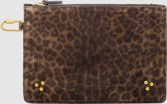 Jerome Dreyfuss Pochette Popoche M Imprim&eacute; L&eacute;opard Kaki