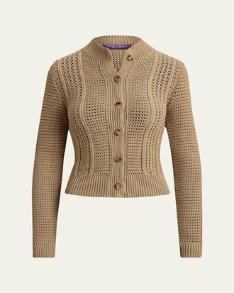 Ralph Lauren Collection Cotton Textured Cardigan Sweater